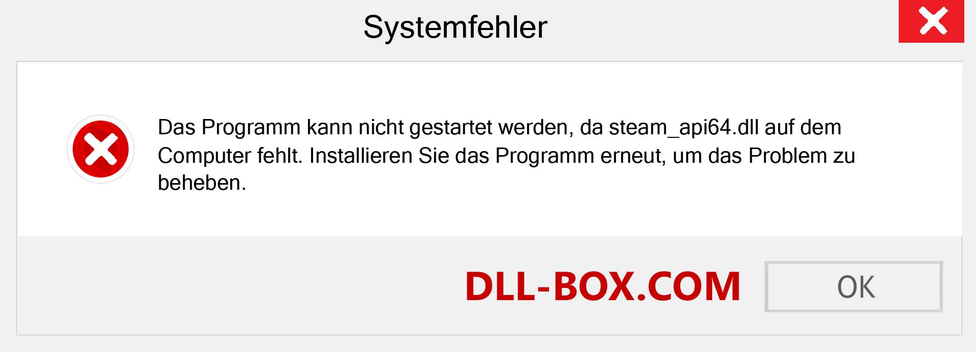 steam_api64.dll-Datei fehlt?. Download für Windows 7, 8, 10 - Fix steam_api64 dll Missing Error unter Windows, Fotos, Bildern